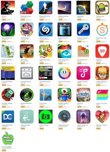 Liste aller kostenlosen Amazon Apps inklusive Icon
