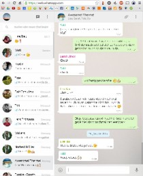 Das Bild zeigt den Whatsapp Web Messenger in seiner vollen Pracht